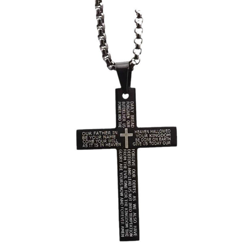 GANEMLY 316L Stainless Steel Cross Pendant Necklace