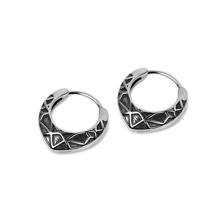 AOEDEJ Punk Chain Hoop Earring for Men