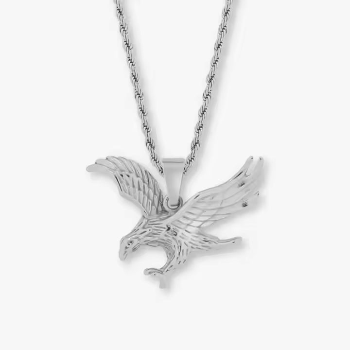 Gold Flying Eagle Pendant Necklace for Men