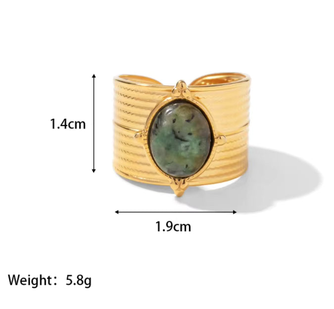Wild&Free Gold Plated Stainless Steel Wide Ring